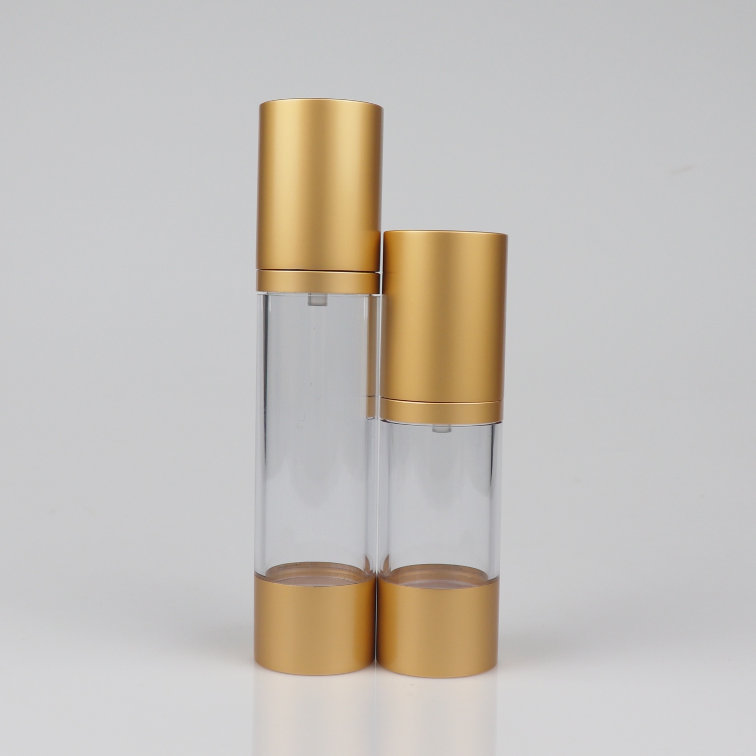 10ml 15ml 30ml 50ml Matte Gold Aluminum Airless Pump Bottle